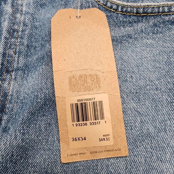 NWT Levi's 510 Mens Skinny Jeans‎ Blue Size 36x34 Ripped Washed Stretch - Picture 10 of 15